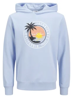 Jack & Jones Pullover & Sweatshirts*JJPALM SWEAT HOOD chambray blue