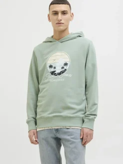 Jack & Jones Pullover & Sweatshirts*JJPALM SWEAT HOOD iceberg green
