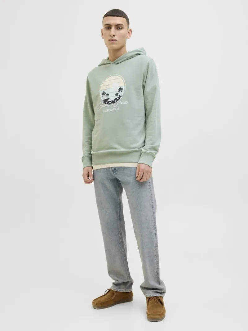Jack & Jones Pullover & Sweatshirts*JJPALM SWEAT HOOD iceberg green