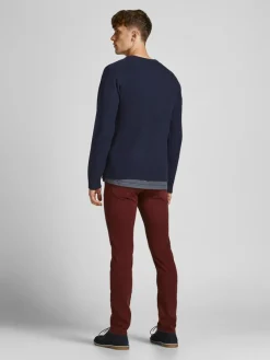 Jack & Jones Pullover & Sweatshirts*JJPANNEL KNIT CREW NECK PRE navy blazer1