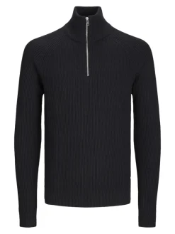 Jack & Jones Pullover & Sweatshirts*JJPANNEL KNIT HALF ZIP AW24 Black