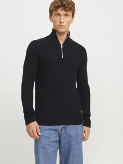 Jack & Jones Pullover & Sweatshirts*JJPANNEL KNIT HALF ZIP AW24 Black