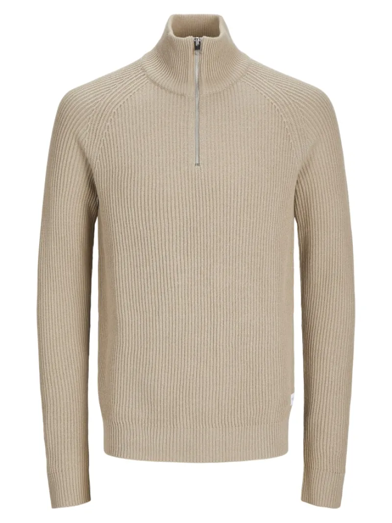 Jack & Jones Pullover & Sweatshirts*JJPANNEL KNIT HALF ZIP AW24 Crockery