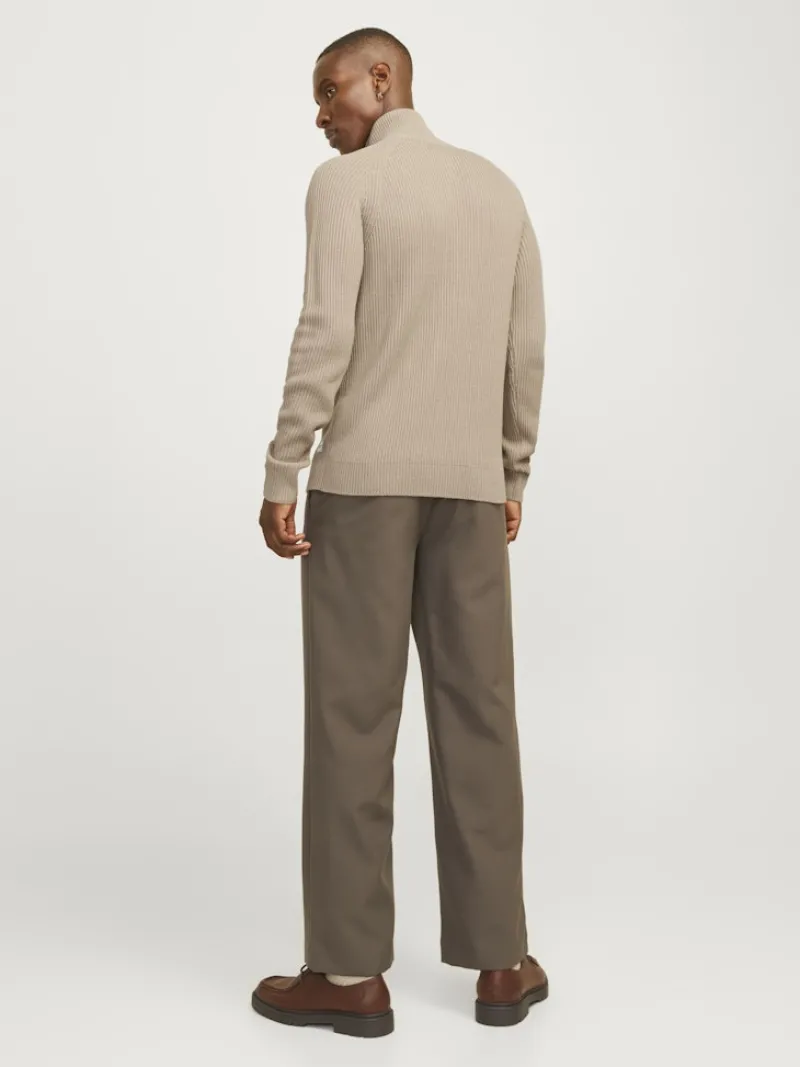 Jack & Jones Pullover & Sweatshirts*JJPANNEL KNIT HALF ZIP AW24 Crockery