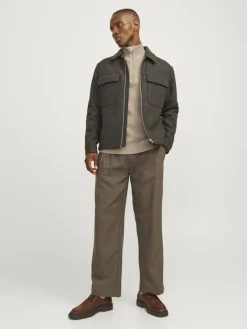 Jack & Jones Pullover & Sweatshirts*JJPANNEL KNIT HALF ZIP AW24 Crockery