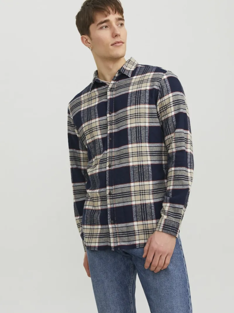 Jack & Jones Hemden*JJPLAIN FALL CHECK SHIRT LS Navy Blazer