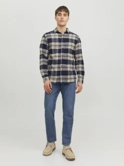 Jack & Jones Hemden*JJPLAIN FALL CHECK SHIRT LS Navy Blazer