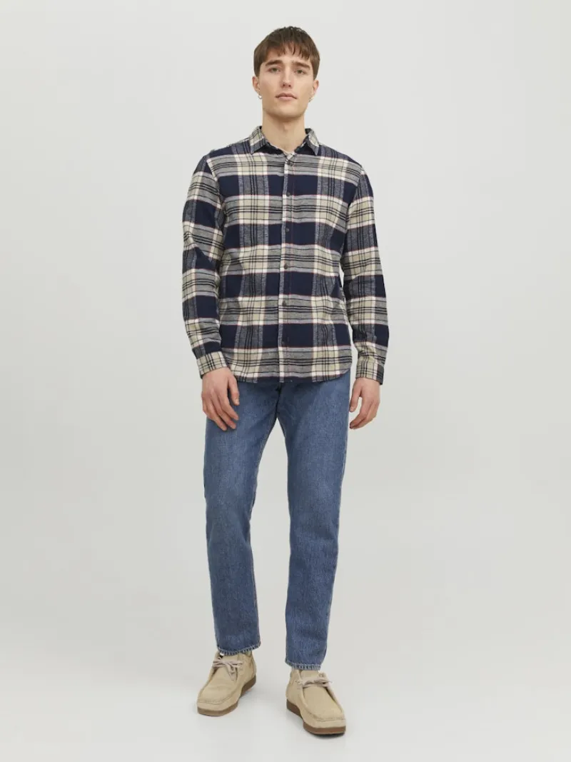 Jack & Jones Hemden*JJPLAIN FALL CHECK SHIRT LS Navy Blazer