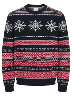 Jack & Jones Pullover & Sweatshirts*JJXMAS NOEL KNIT CREW NECK Sky Captain