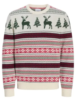 Jack & Jones Pullover & Sweatshirts*JJXMAS NOEL KNIT CREW NECK dark green
