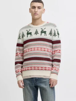 Jack & Jones Pullover & Sweatshirts*JJXMAS NOEL KNIT CREW NECK dark green