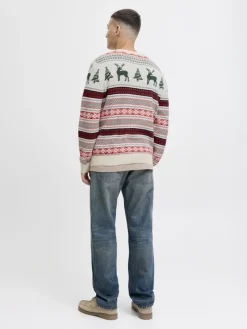 Jack & Jones Pullover & Sweatshirts*JJXMAS NOEL KNIT CREW NECK dark green