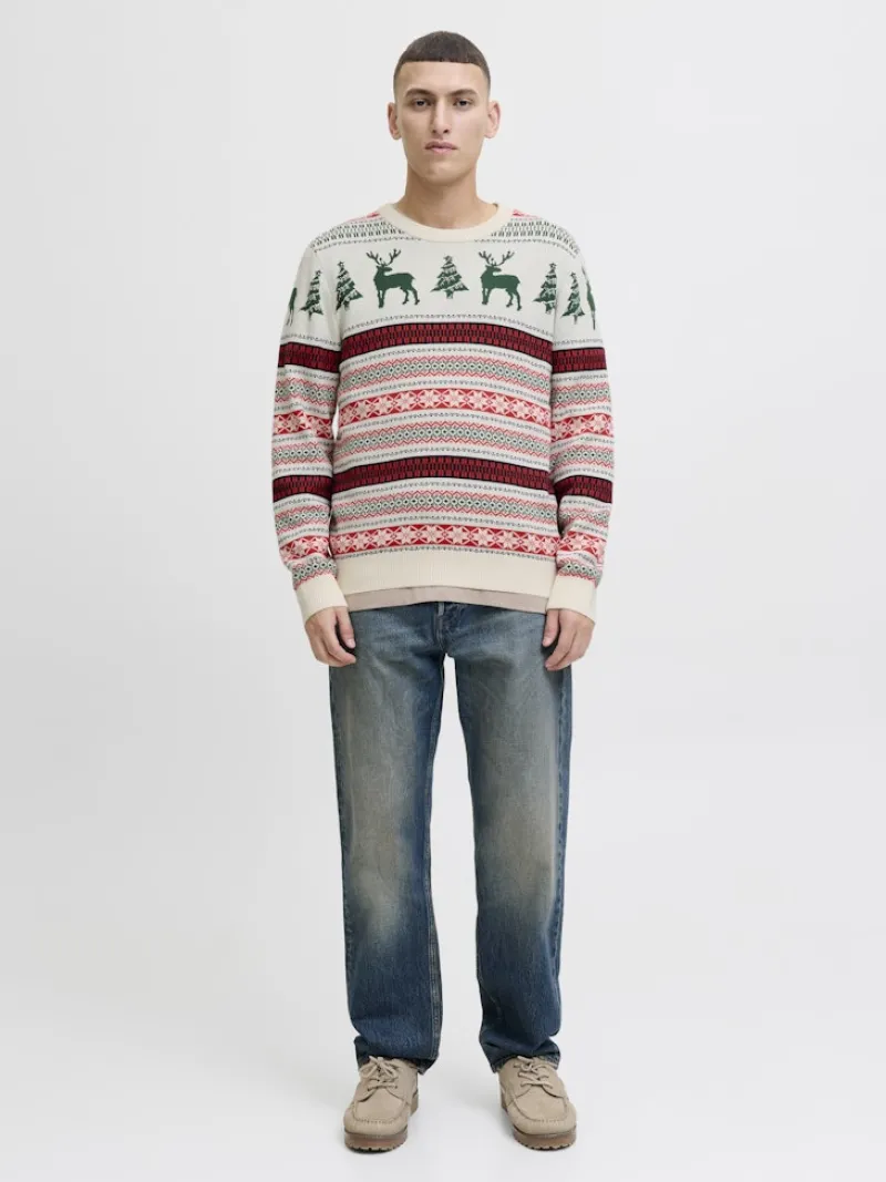 Jack & Jones Pullover & Sweatshirts*JJXMAS NOEL KNIT CREW NECK dark green