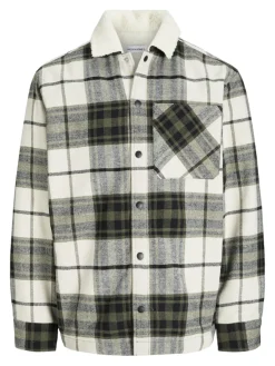 Jack & Jones Hemden*JJZAC TEDDY OVERSHIRT LS Dusty Olive