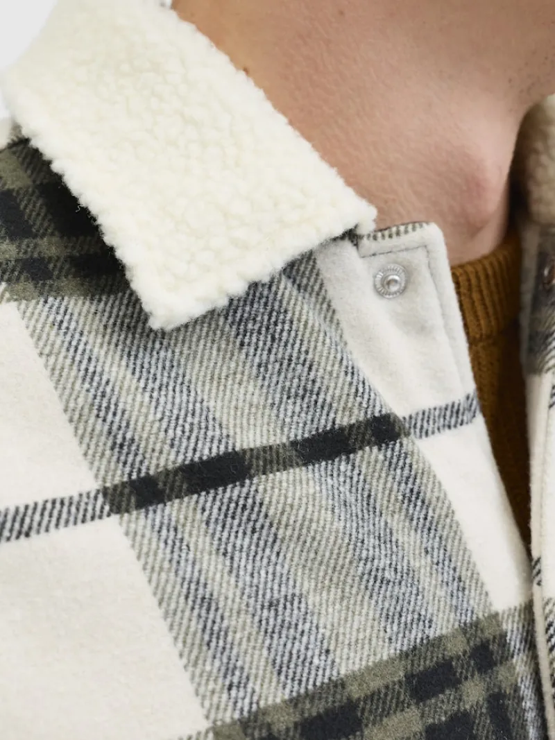 Jack & Jones Hemden*JJZAC TEDDY OVERSHIRT LS Dusty Olive