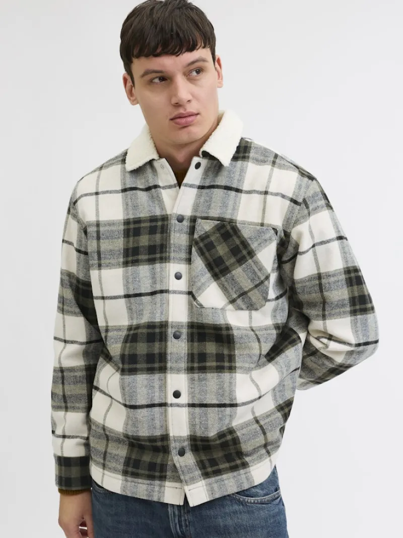 Jack & Jones Hemden*JJZAC TEDDY OVERSHIRT LS Dusty Olive