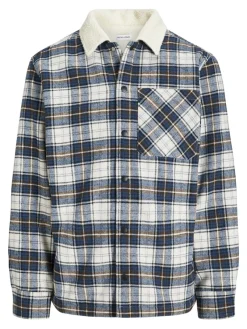 Jack & Jones Hemden*JJZAC TEDDY OVERSHIRT LS Cloud Dancer