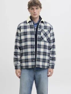 Jack & Jones Hemden*JJZAC TEDDY OVERSHIRT LS Cloud Dancer