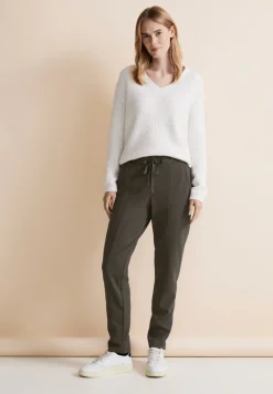 Street One Hosen*Joggpants Hose Loose Fit greyish olive