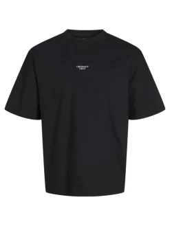 Jack & Jones Shirts*JORBROOKLYN BRANDING TEE SS CREW NECK LN Black