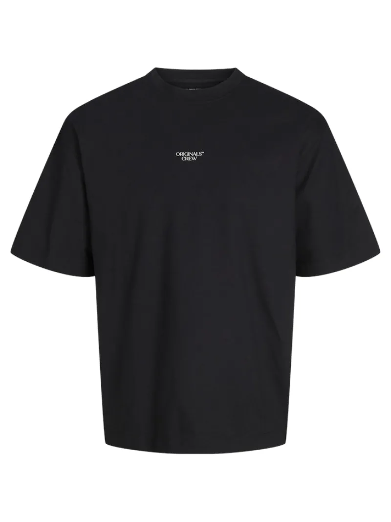 Jack & Jones Shirts*JORBROOKLYN BRANDING TEE SS CREW NECK LN Black