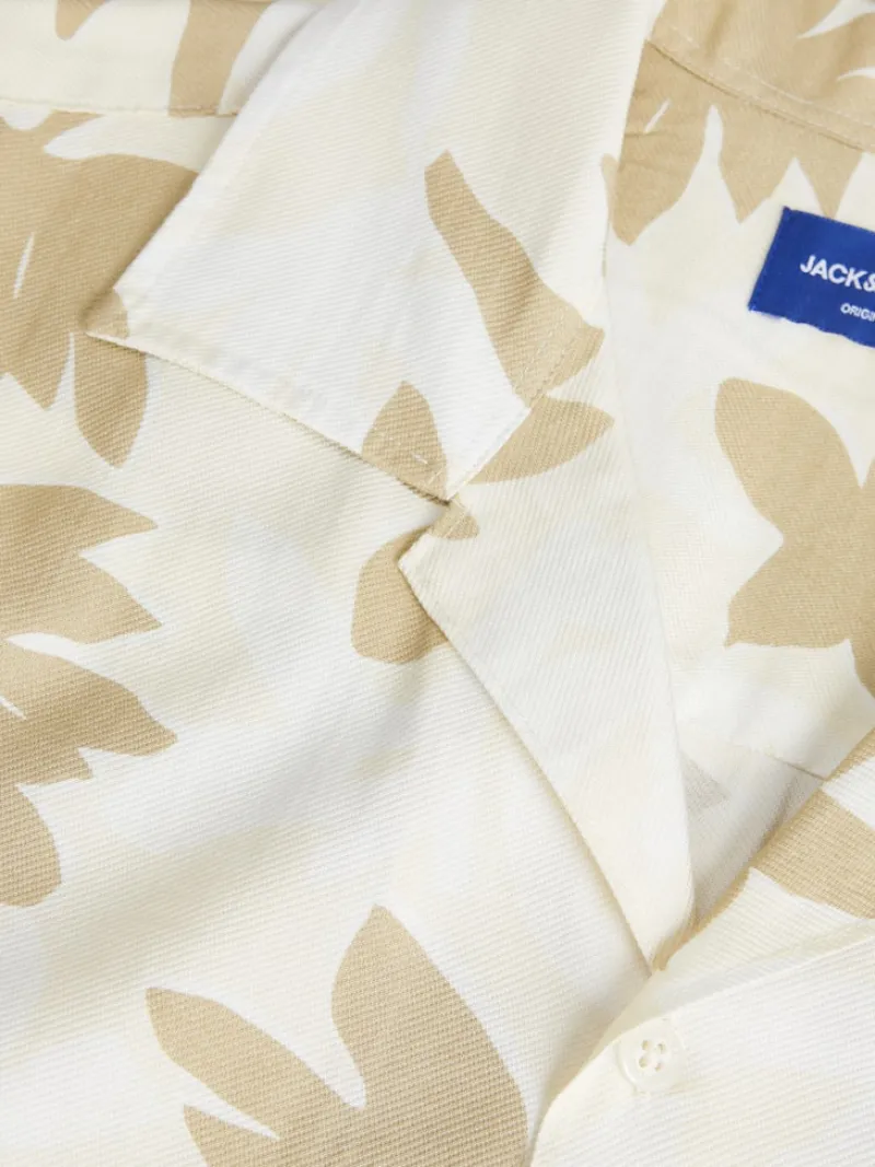 Jack & Jones Hemden*JOREASTER MARSHALL AOP SHIRT SS Buttercream