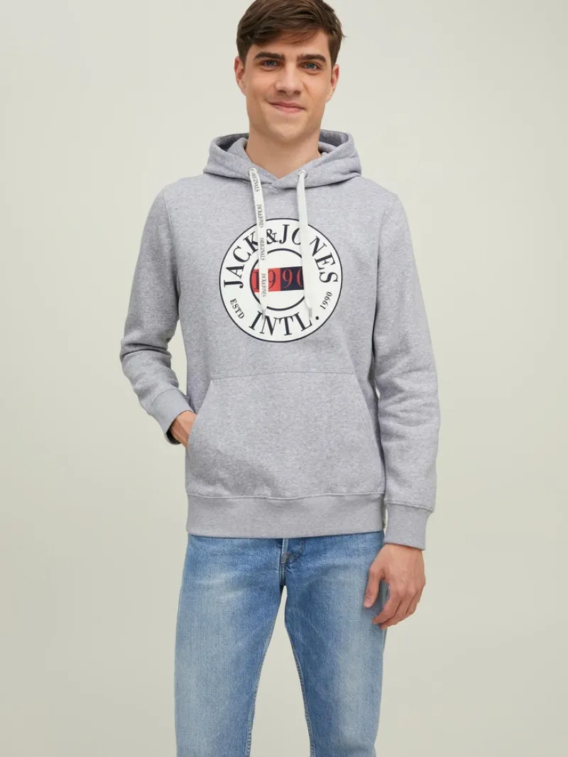 Jack & Jones Pullover & Sweatshirts*JORINTERNATIONAL SWEAT HOOD LN Light Grey Melange