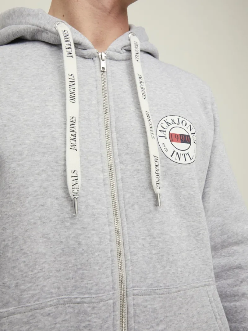 Jack & Jones Pullover & Sweatshirts*JORINTERNATIONAL ZIP SWEAT HOOD LN Light Grey Melange