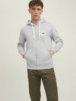 Jack & Jones Pullover & Sweatshirts*JORINTERNATIONAL ZIP SWEAT HOOD LN Light Grey Melange