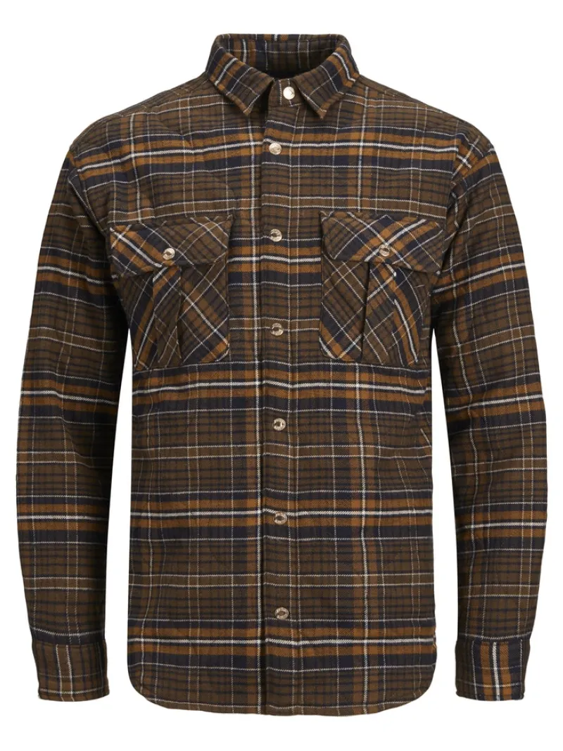 Jack & Jones Hemden*JORJAMES QUILTED OVERSHIRT LS LN Desert Palm
