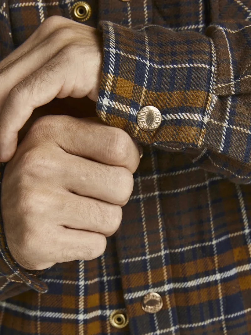 Jack & Jones Hemden*JORJAMES QUILTED OVERSHIRT LS LN Desert Palm