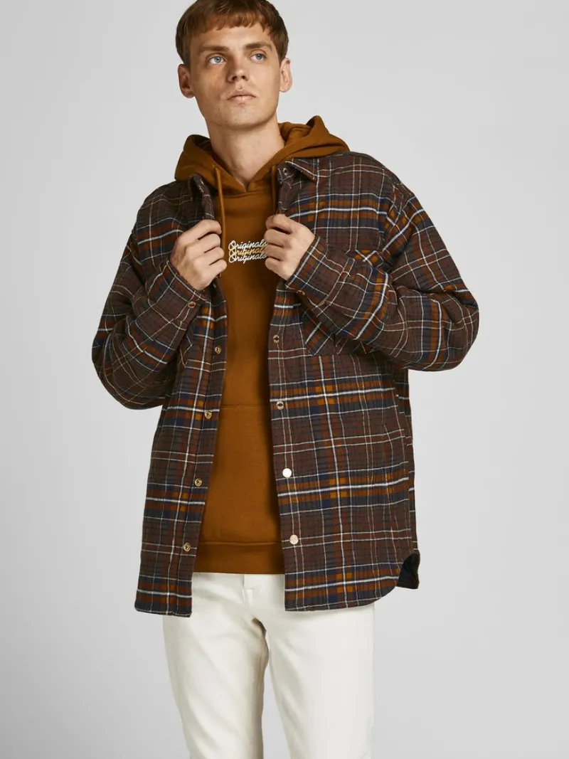 Jack & Jones Hemden*JORJAMES QUILTED OVERSHIRT LS LN Desert Palm