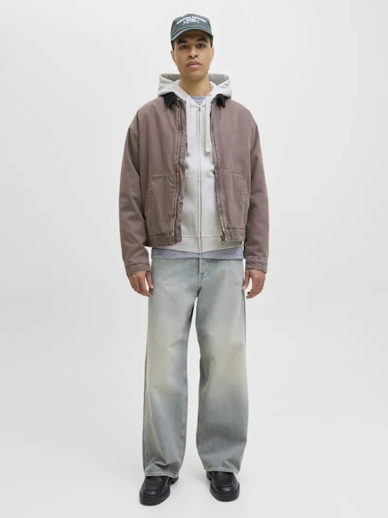 Jack & Jones Pullover & Sweatshirts*JORNORREBRO EMB SWEAT ZIP HOOD NOOS White Melange