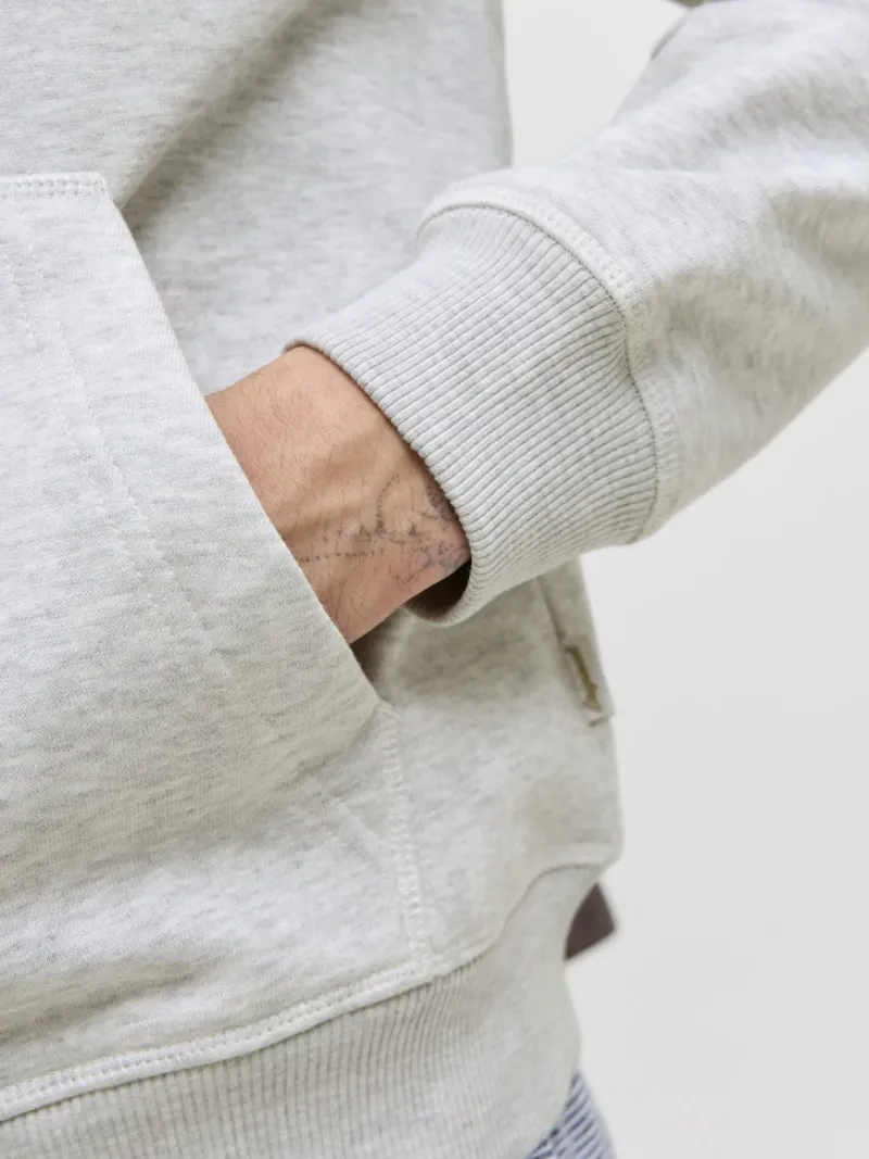 Jack & Jones Pullover & Sweatshirts*JORNORREBRO EMB SWEAT ZIP HOOD NOOS White Melange