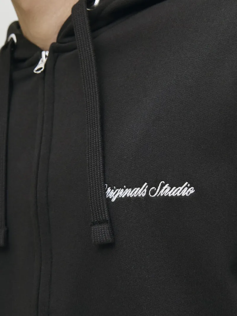 Jack & Jones Pullover & Sweatshirts*JORNORREBRO EMB SWEAT ZIP HOOD NOOS Black
