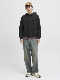 Jack & Jones Pullover & Sweatshirts*JORNORREBRO EMB SWEAT ZIP HOOD NOOS Black