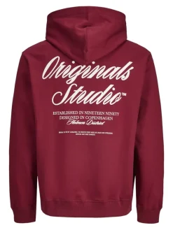 Jack & Jones Pullover & Sweatshirts*JORNORREBRO TYPO BACK SWEAT HOOD SN tibetan red