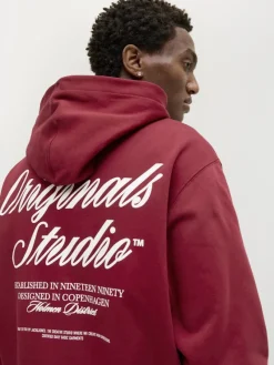 Jack & Jones Pullover & Sweatshirts*JORNORREBRO TYPO BACK SWEAT HOOD SN tibetan red