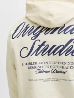 Jack & Jones Pullover & Sweatshirts*JORNORREBRO TYPO BACK SWEAT HOOD SN antique white