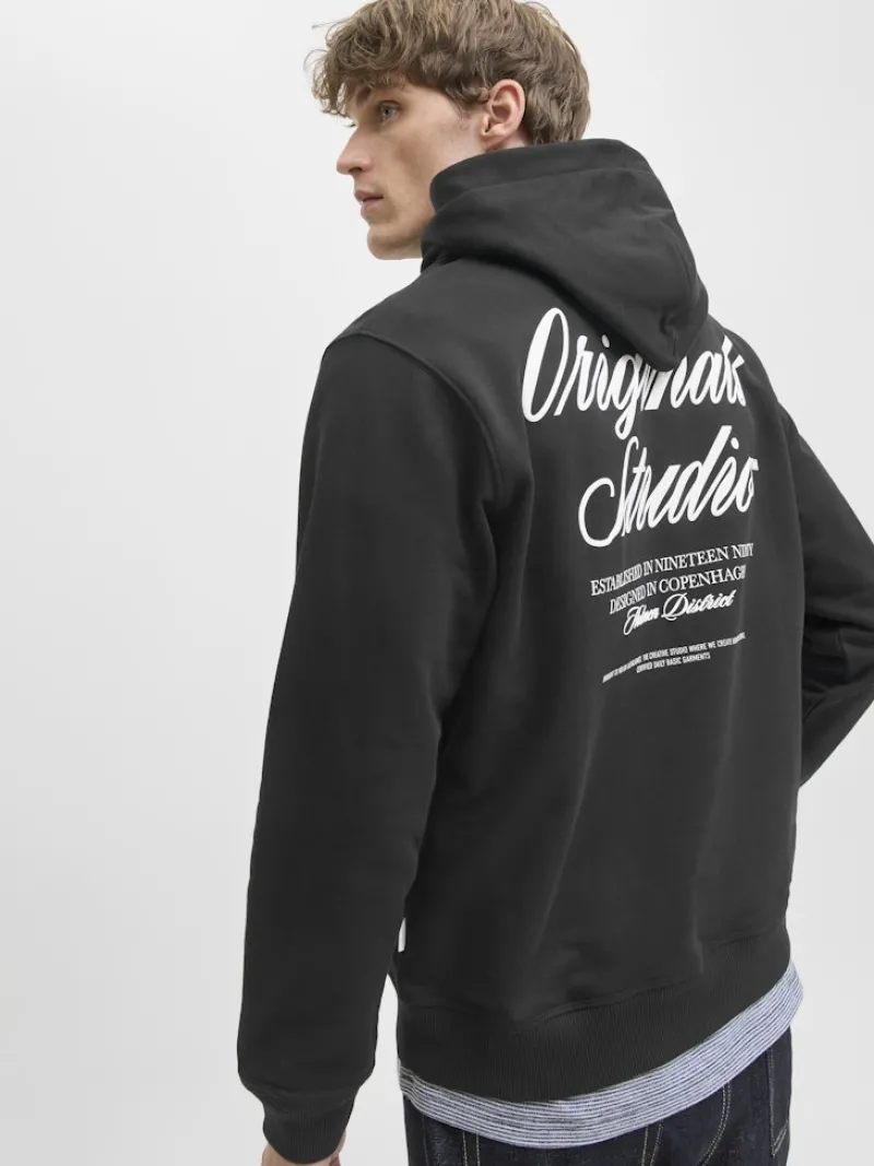 Jack & Jones Pullover & Sweatshirts*JORNORREBRO TYPO BACK SWEAT HOOD SN Black