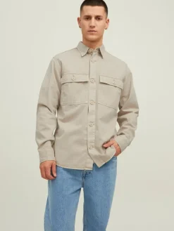 Jack & Jones Hemden*JORPHLAKE OVERDYED SHIRT LS Peyote