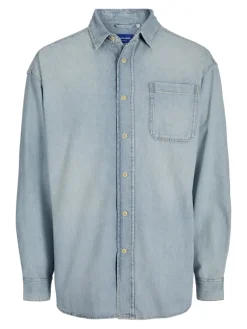 Jack & Jones Hemden*JORSANTORINI DENIM SHIRT LS SN Blue Denim