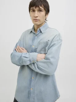 Jack & Jones Hemden*JORSANTORINI DENIM SHIRT LS SN Blue Denim
