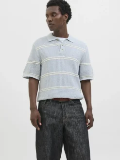 Jack & Jones Shirts*JORSUMMER KNIT SS POLO STYD SS25 skyway