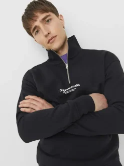 Jack & Jones Pullover & Sweatshirts*JORVESTERBRO SWEAT QUARTER ZIP HN NOOS Black