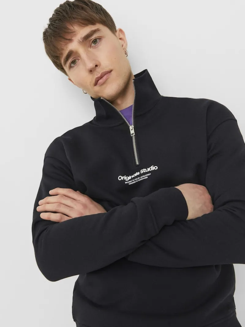 Jack & Jones Pullover & Sweatshirts*JORVESTERBRO SWEAT QUARTER ZIP HN NOOS Black