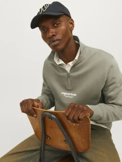Jack & Jones Pullover & Sweatshirts*JORVESTERBRO SWEAT QUARTER ZIP HN NOOS Silver Sage