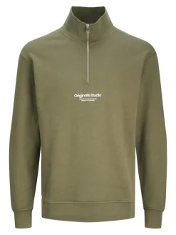 Jack & Jones Pullover & Sweatshirts*JORVESTERBRO SWEAT QUARTER ZIP HN NOOS Kalamata