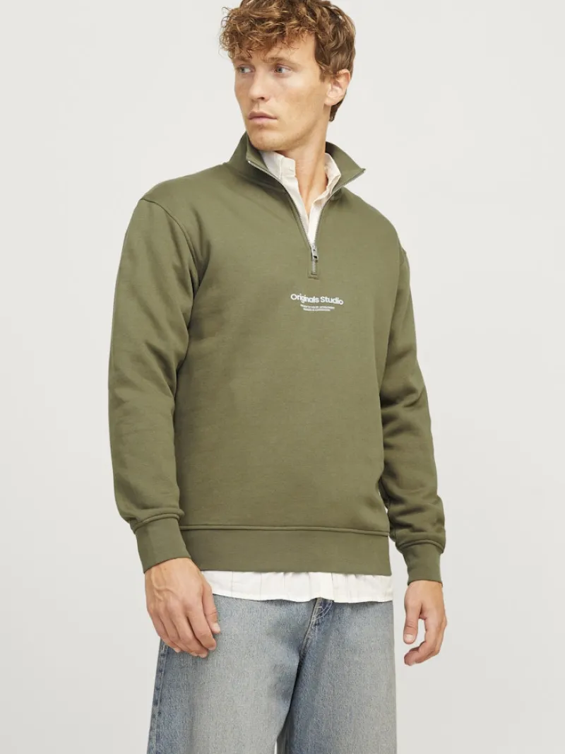 Jack & Jones Pullover & Sweatshirts*JORVESTERBRO SWEAT QUARTER ZIP HN NOOS Kalamata
