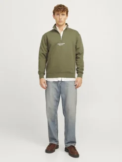 Jack & Jones Pullover & Sweatshirts*JORVESTERBRO SWEAT QUARTER ZIP HN NOOS Kalamata